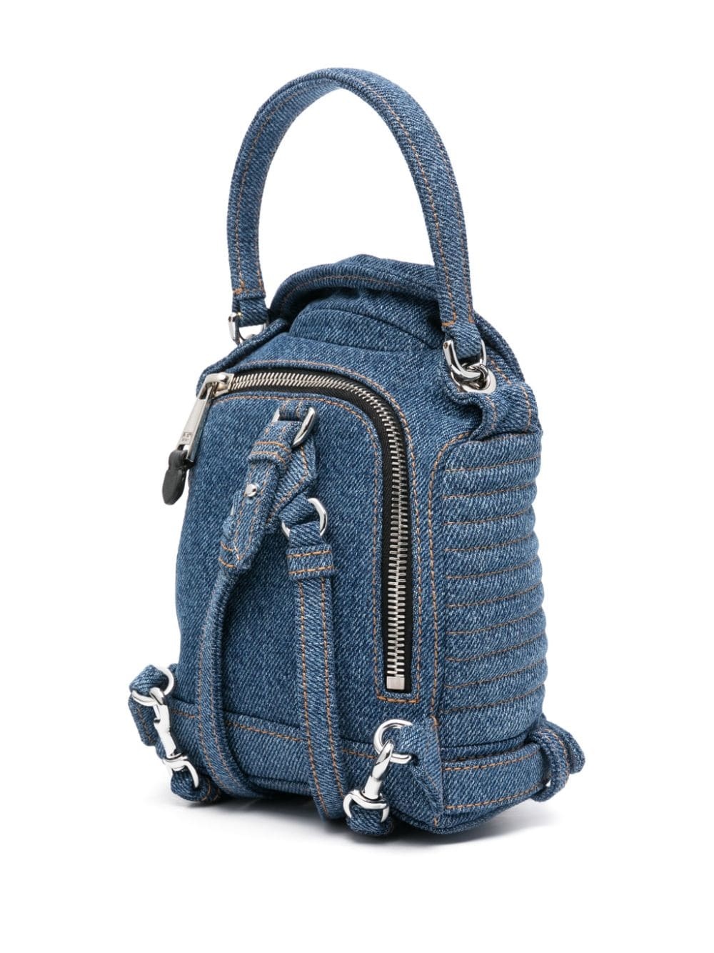 denim biker backpack - 3