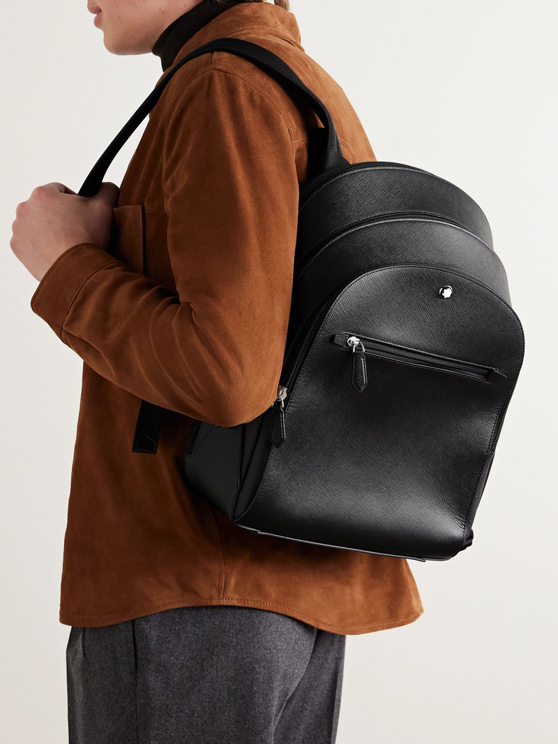 Montblanc Sartorial Medium Cross-Grain Leather Backpack Black outlook