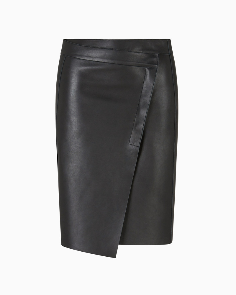 DAWN TO DUSK NAPPA LAMBSKIN WRAP SKIRT 1