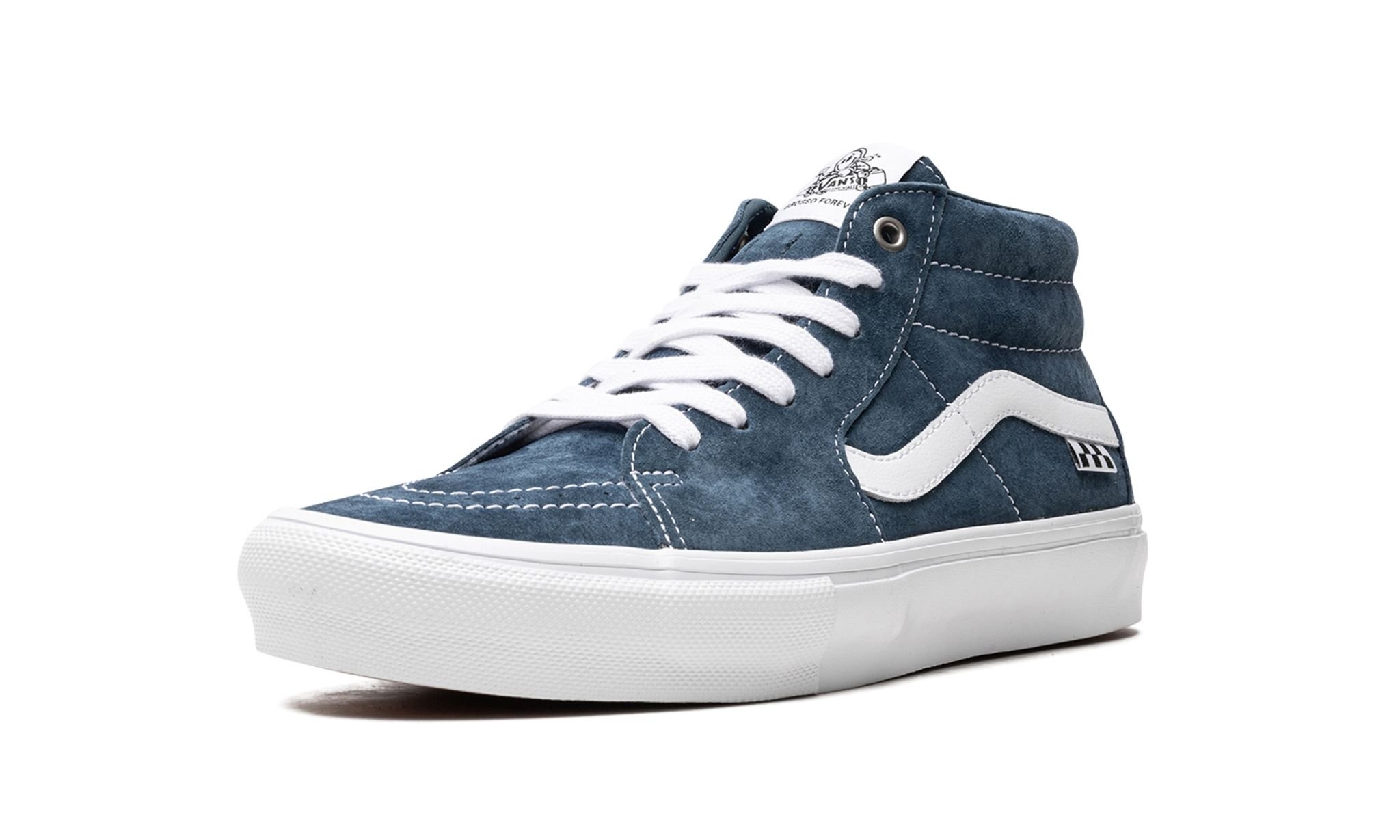 Pig Suede Skate Grosso Mid "Blue/White" - 4