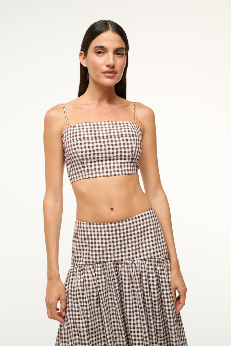 STAUD FEDERICO TANK DARK CHOCOLATE GINGHAM 1