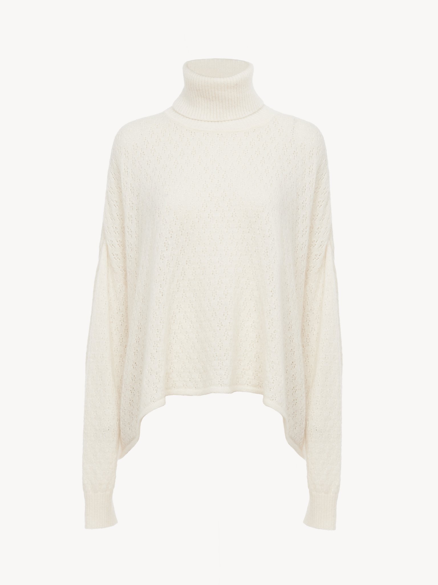 GENEROUS TURTLENECK SWEATER IN POINTELLE KNIT - 2