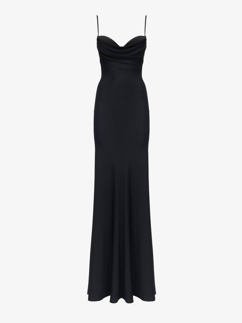 Women's Sweetheart Neckline Evening Dress in Black - 1