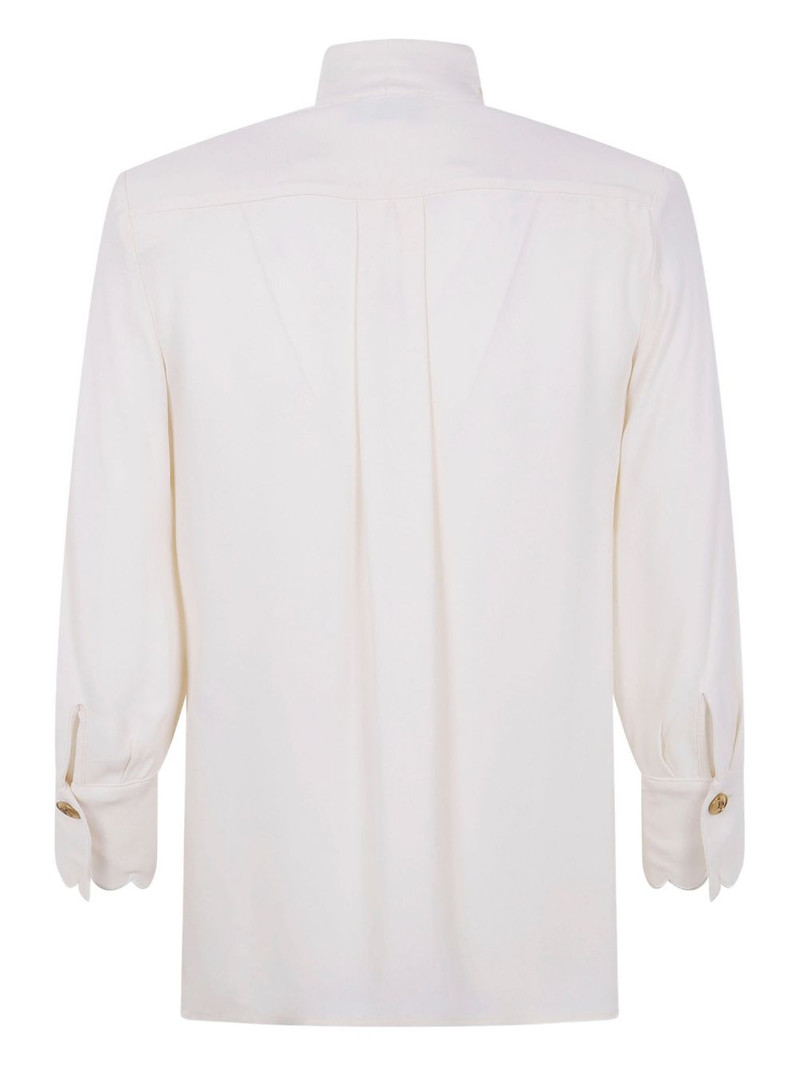ELISABETTA FRANCHI scallop-edge embroidered blouse outlook