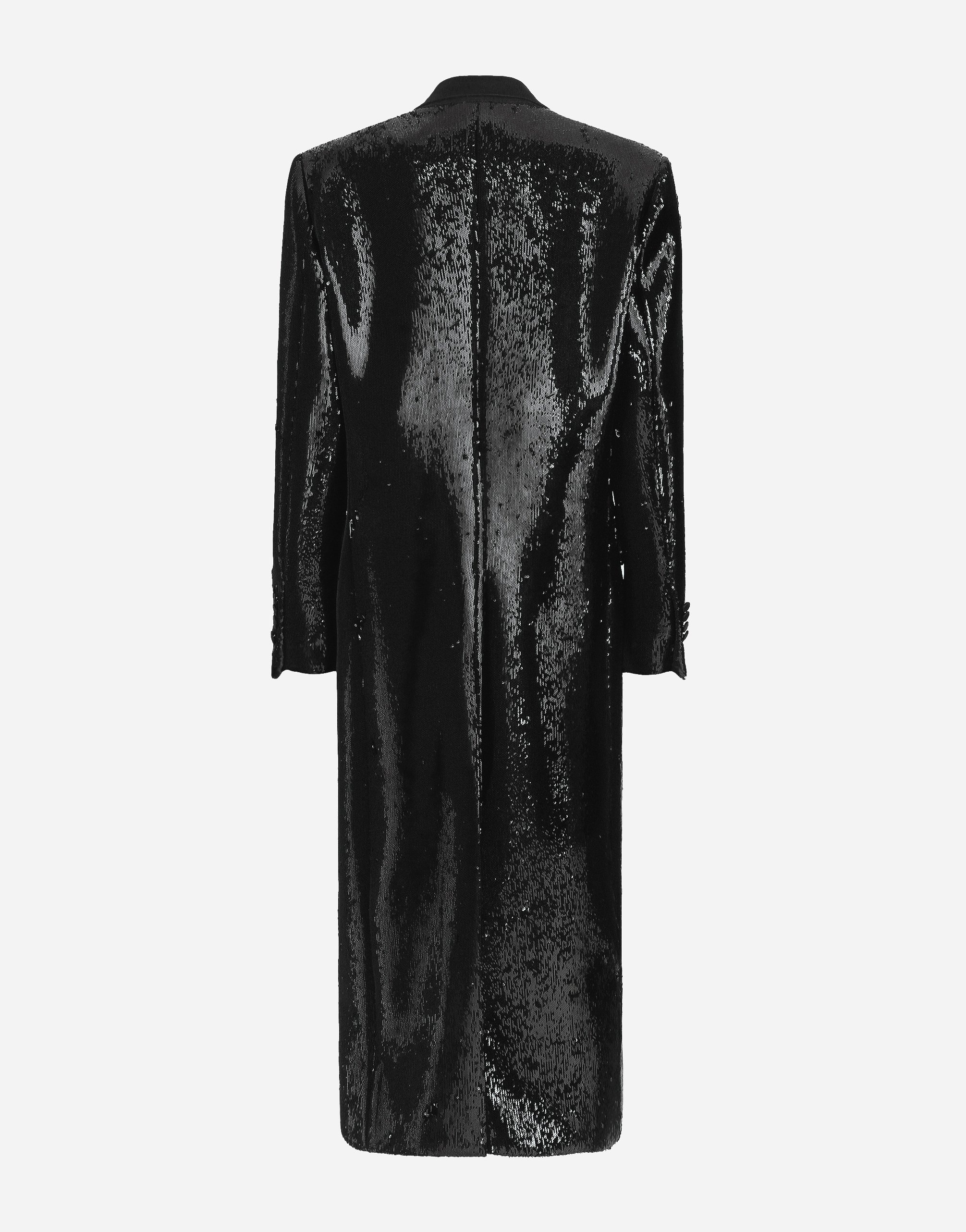 Micro-sequined double-breasted coat - 2