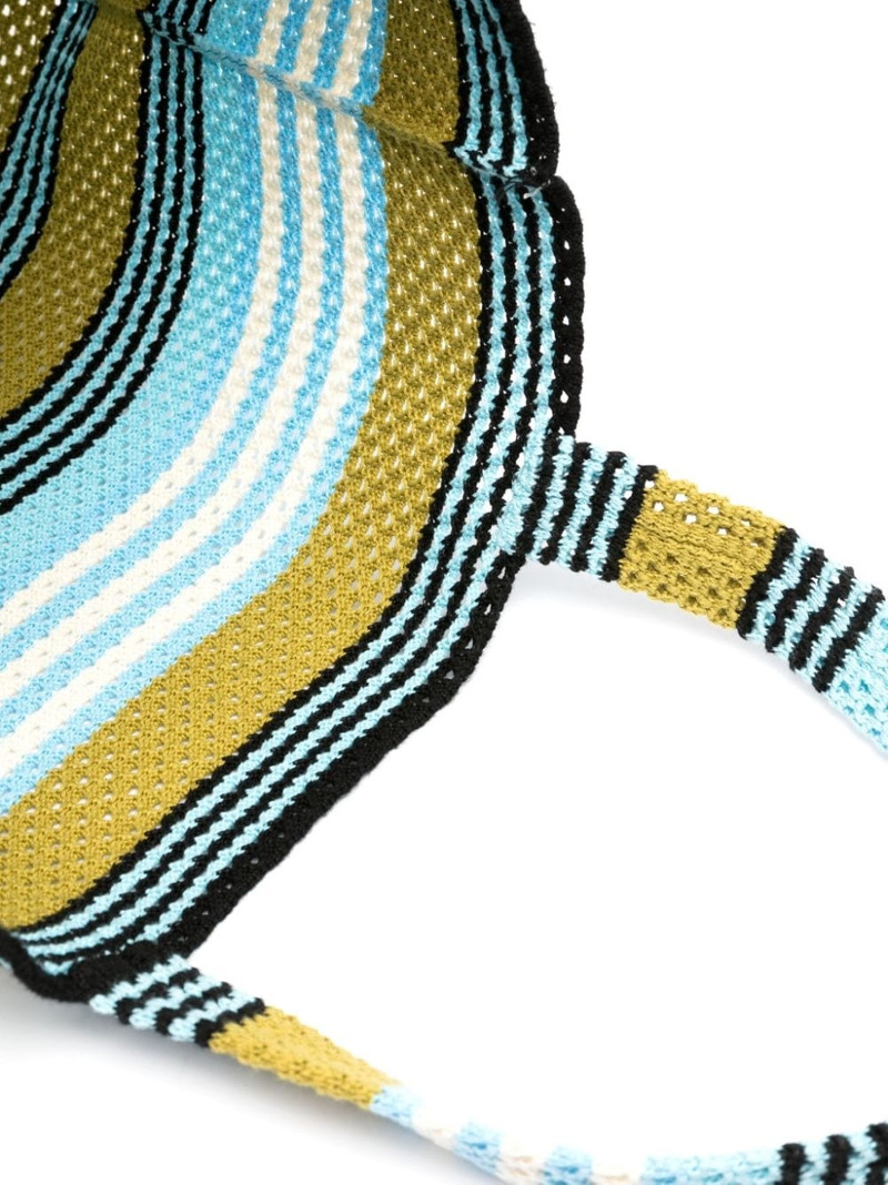 striped crochet cotton tote bag 5