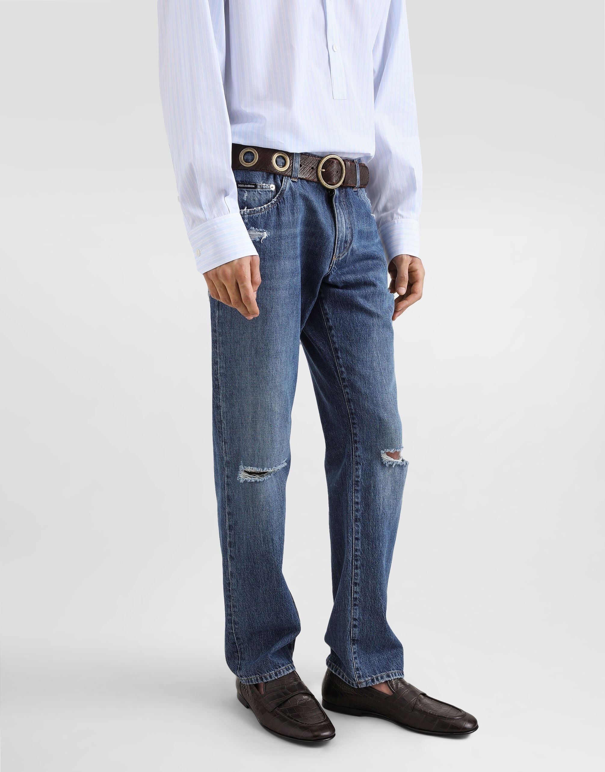 Classic cotton jeans with tag - 4