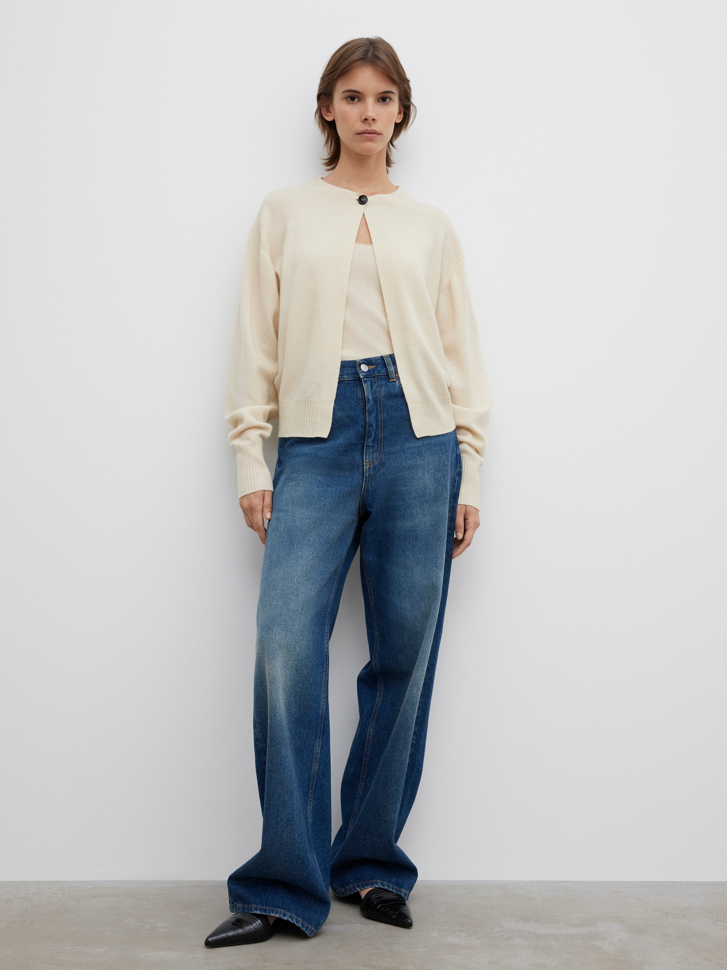 Single btn cardigan cashmere blend - 6