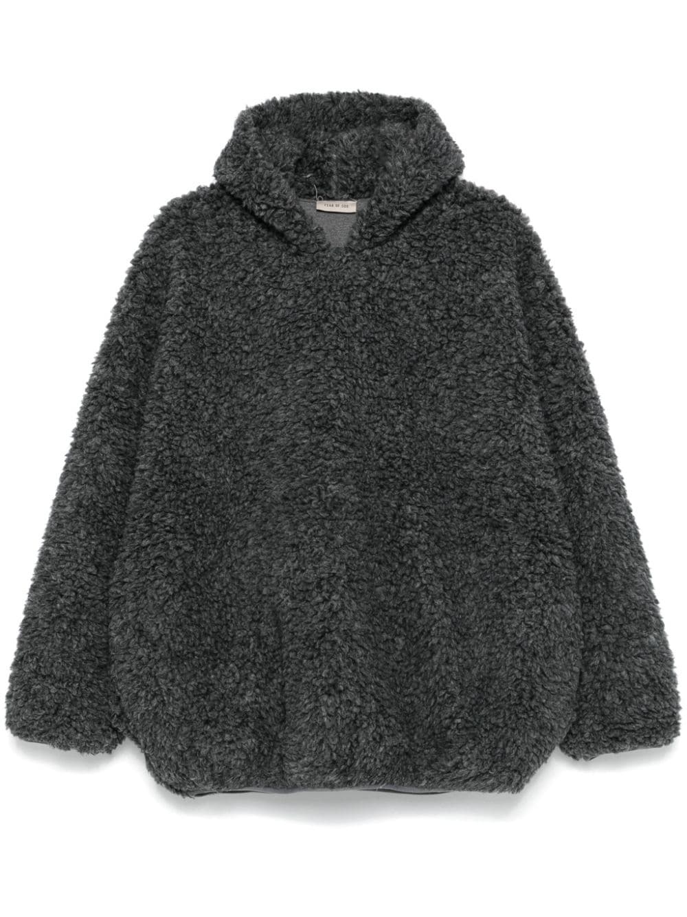 faux-shearling hoodie - 1