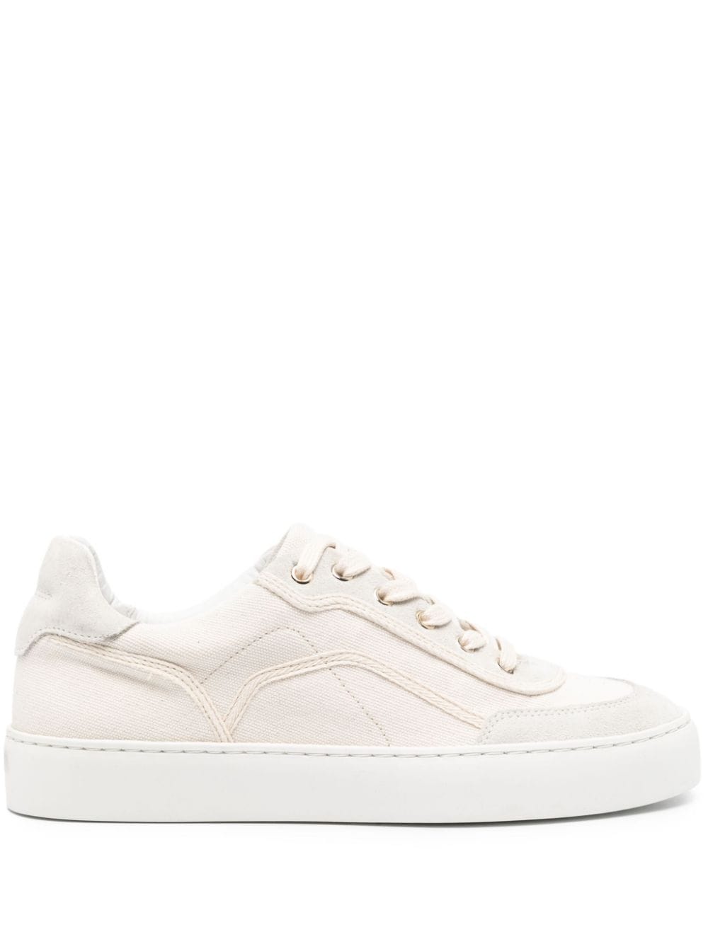 suede-trim canvas sneakers - 1