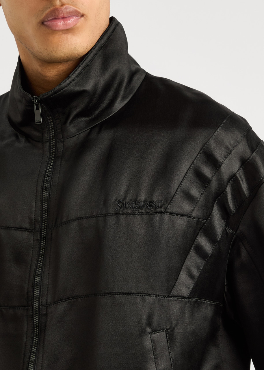 Teddy panelled satin bomber jacket - 5