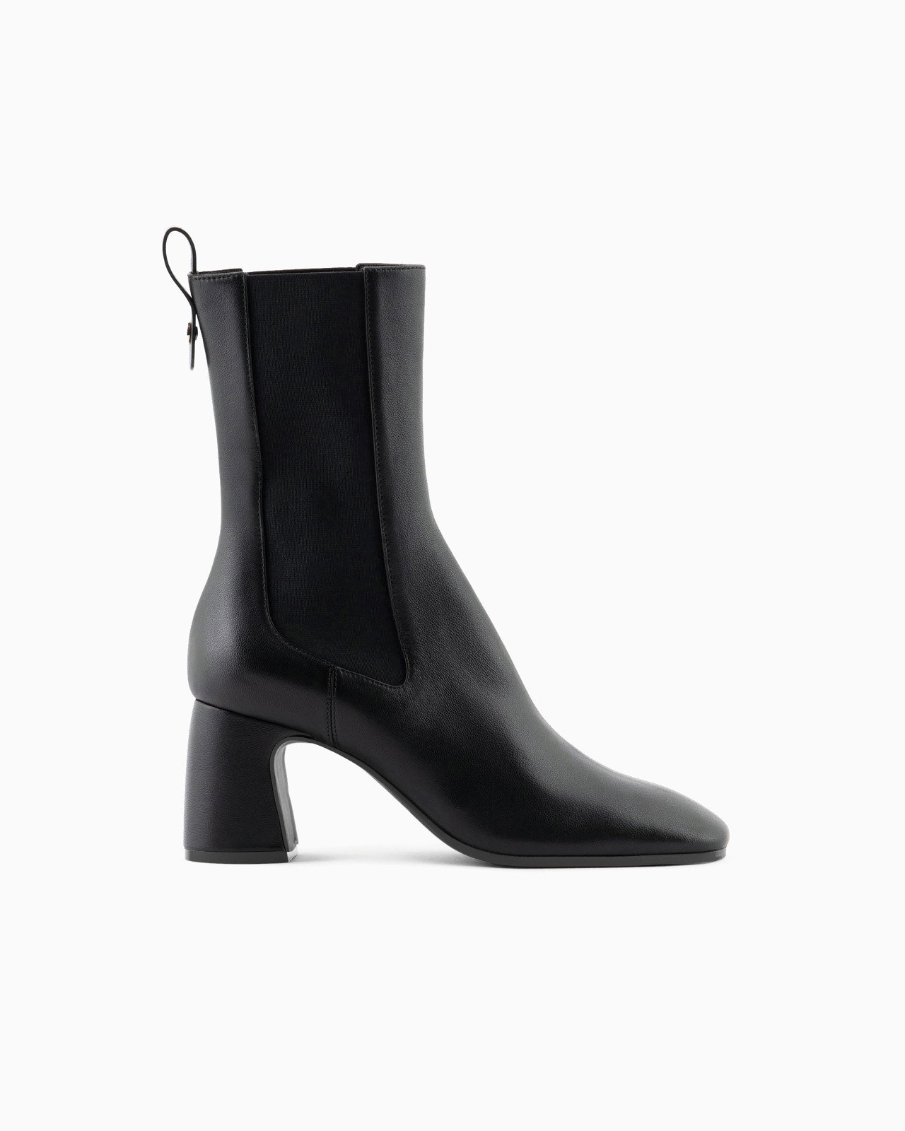 Nappa leather high-heeled ankle boots with elastic insert - 1
