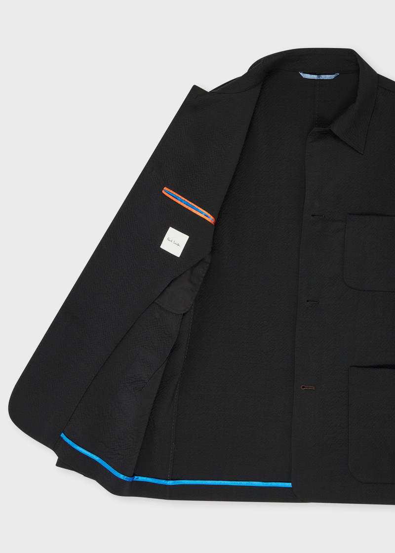 Paul Smith Black Stretch-Wool Seersucker Work Co-ord outlook
