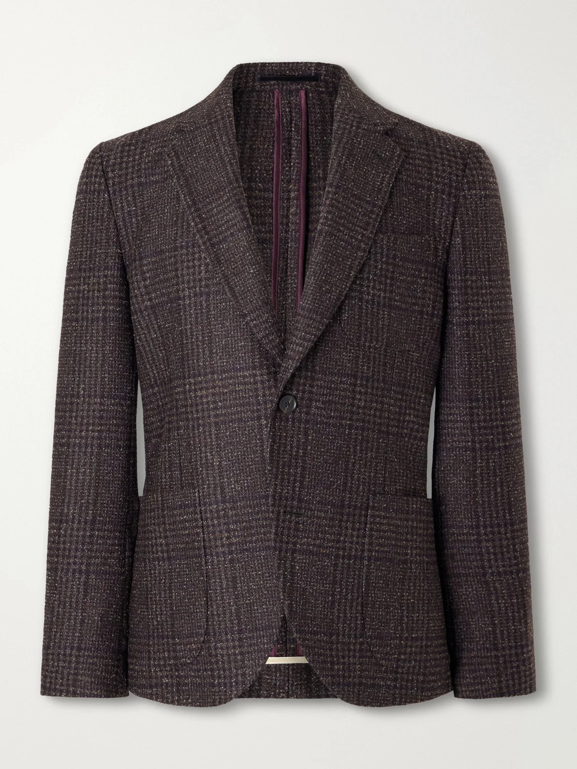 Wool-Blend Prince Of Wales Blazer - 1
