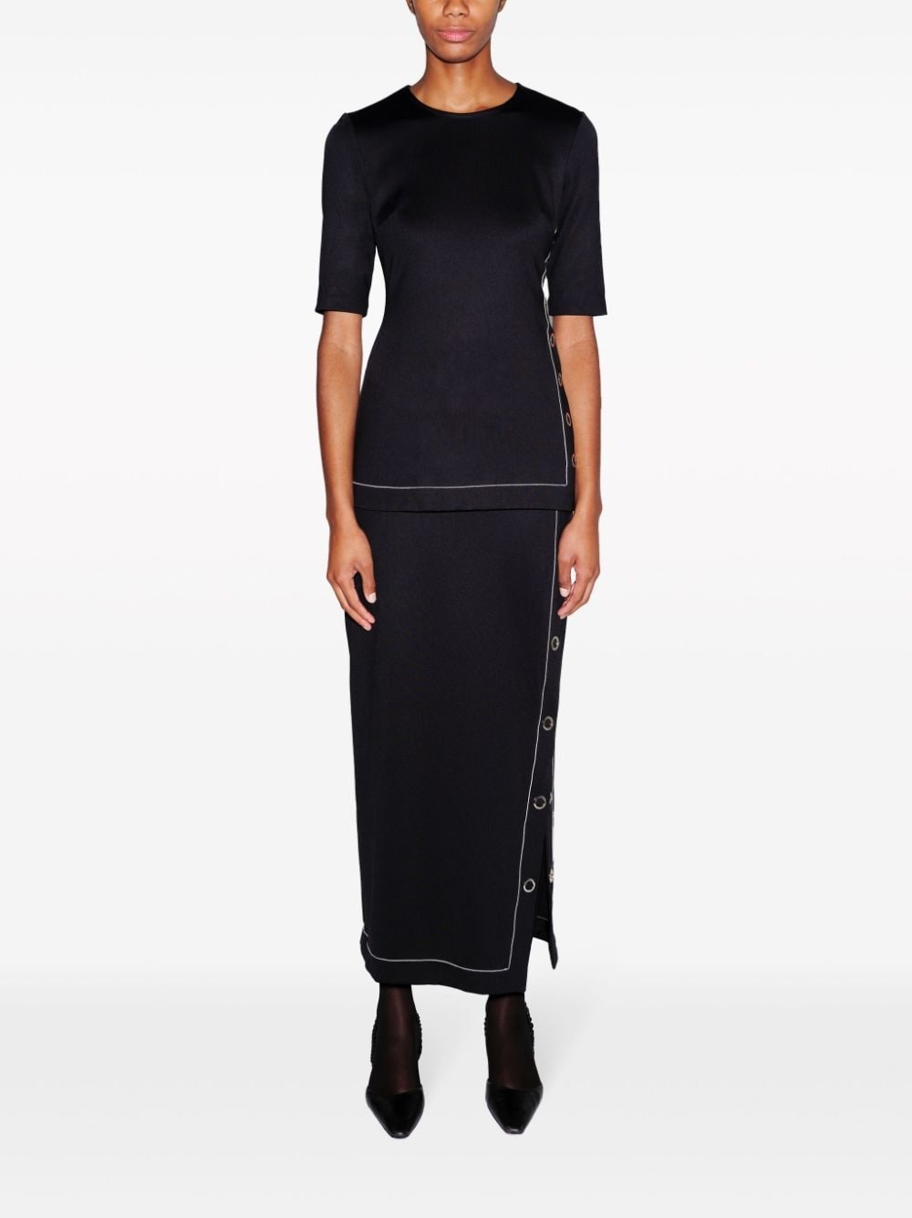 press-stud midi skirt - 2