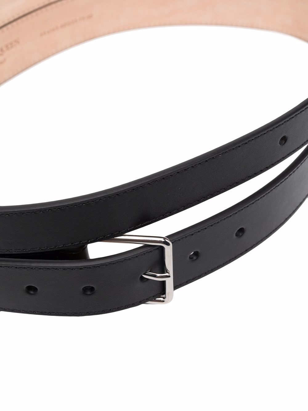 buckle-fastening leather belt - 2