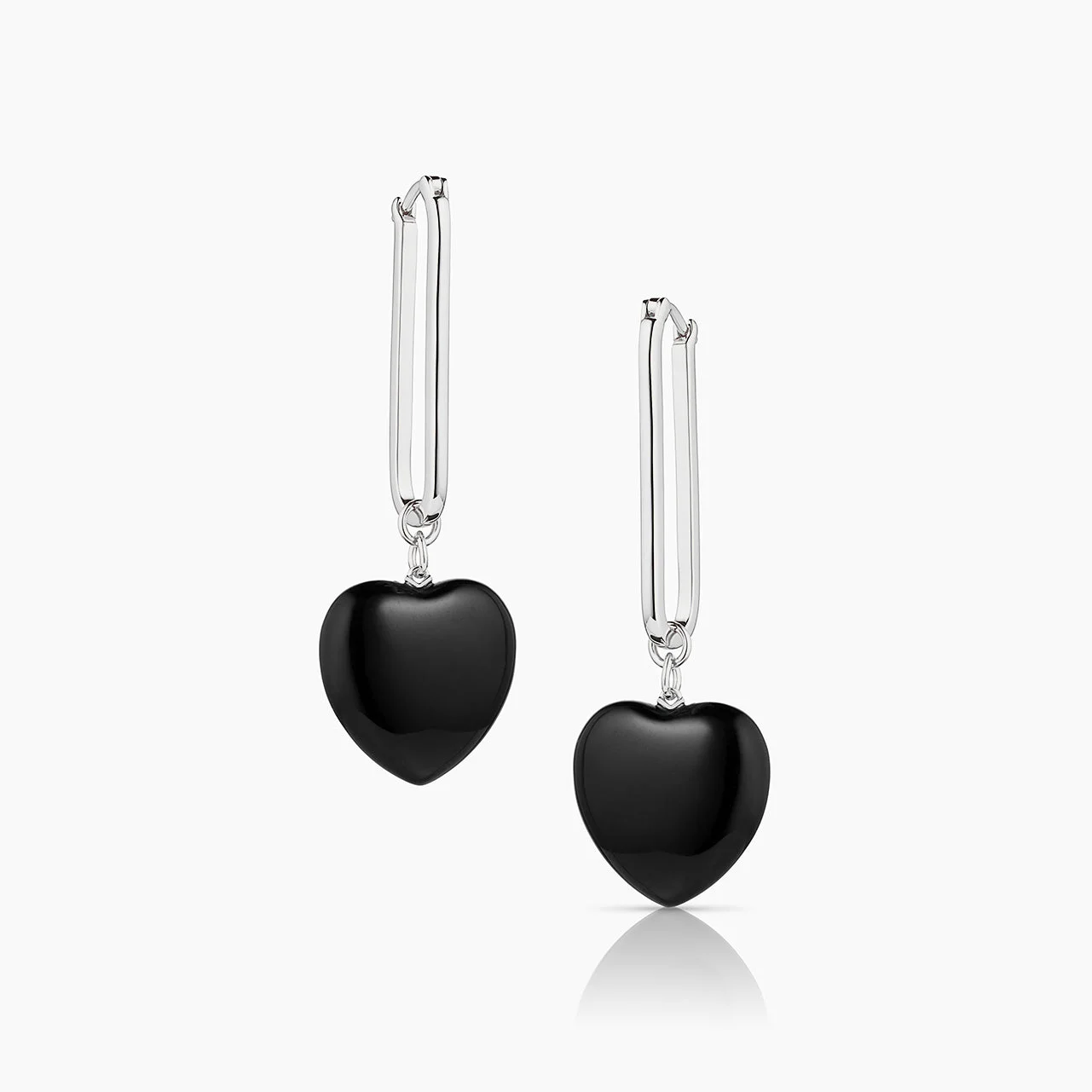 Gemma Onyx Heart Earrings - 1