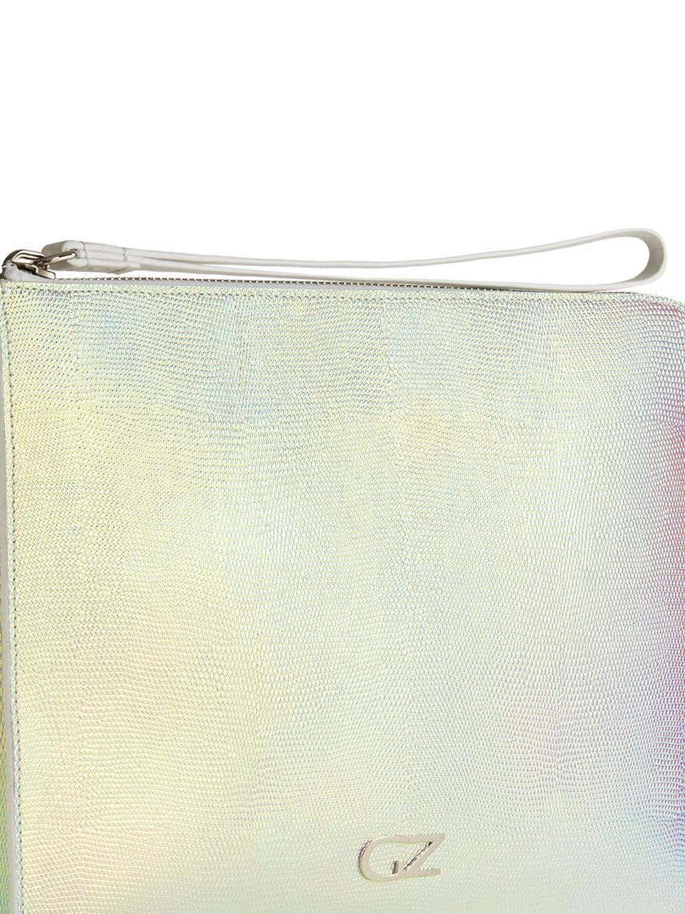 metallic-print zipped clutch bag - 3