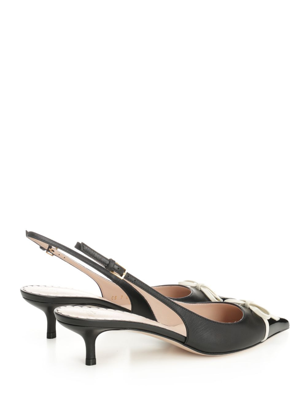 Sling Back | Valentino Garavani Bepointy | T. 45 | Vernice/Capretto/A.Brass Logo Pumps Black - 3