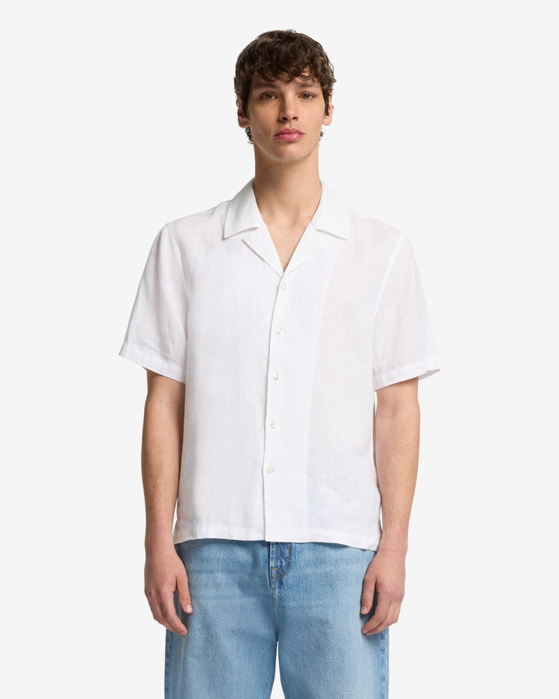 7 For All Mankind Linen Camp Shirt in White outlook