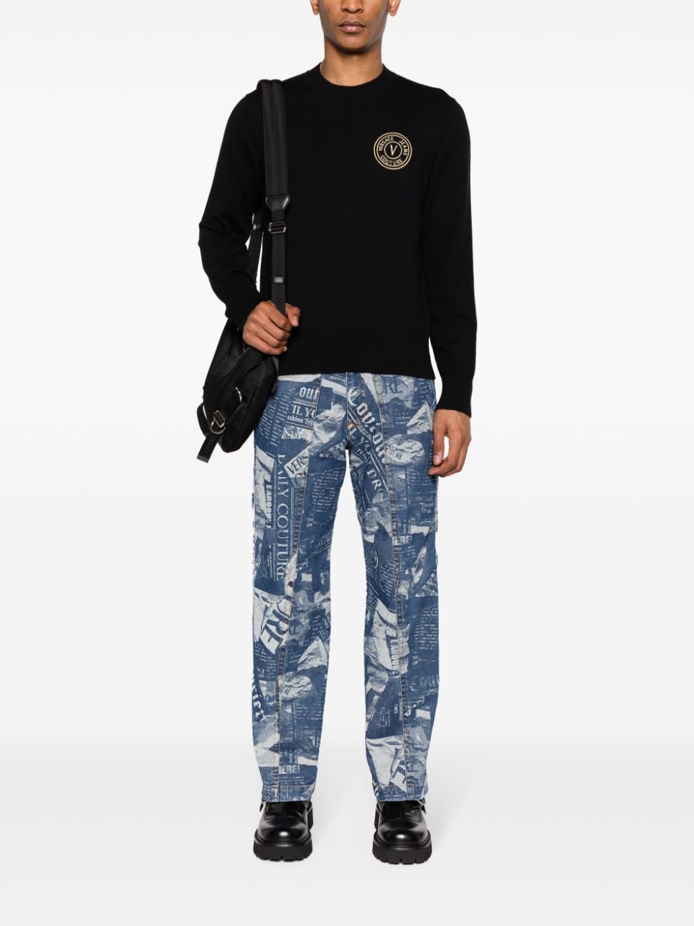 logo-embroidered crew-neck jumper - 2