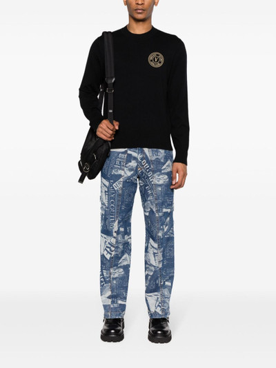 VERSACE JEANS COUTURE logo-embroidered crew-neck jumper outlook