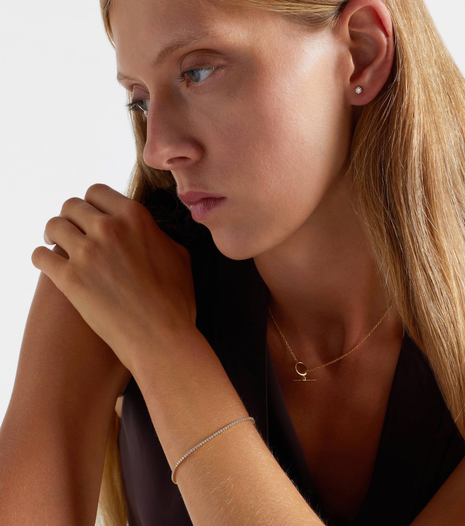 14kt gold bracelet with diamonds - 3