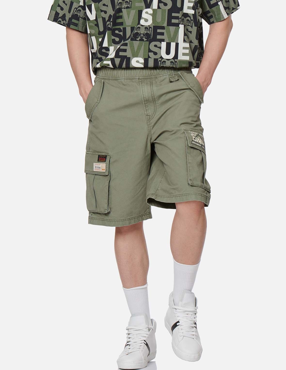 GODHEAD EMBROIDERY CARGO SHORTS - 4