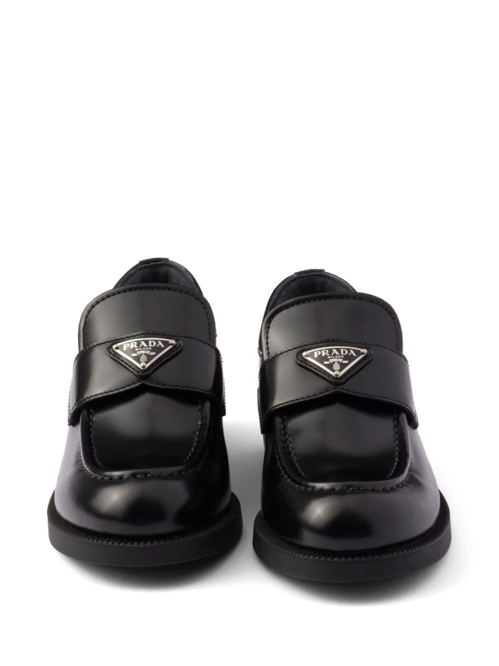 brushed leather loafers - 4