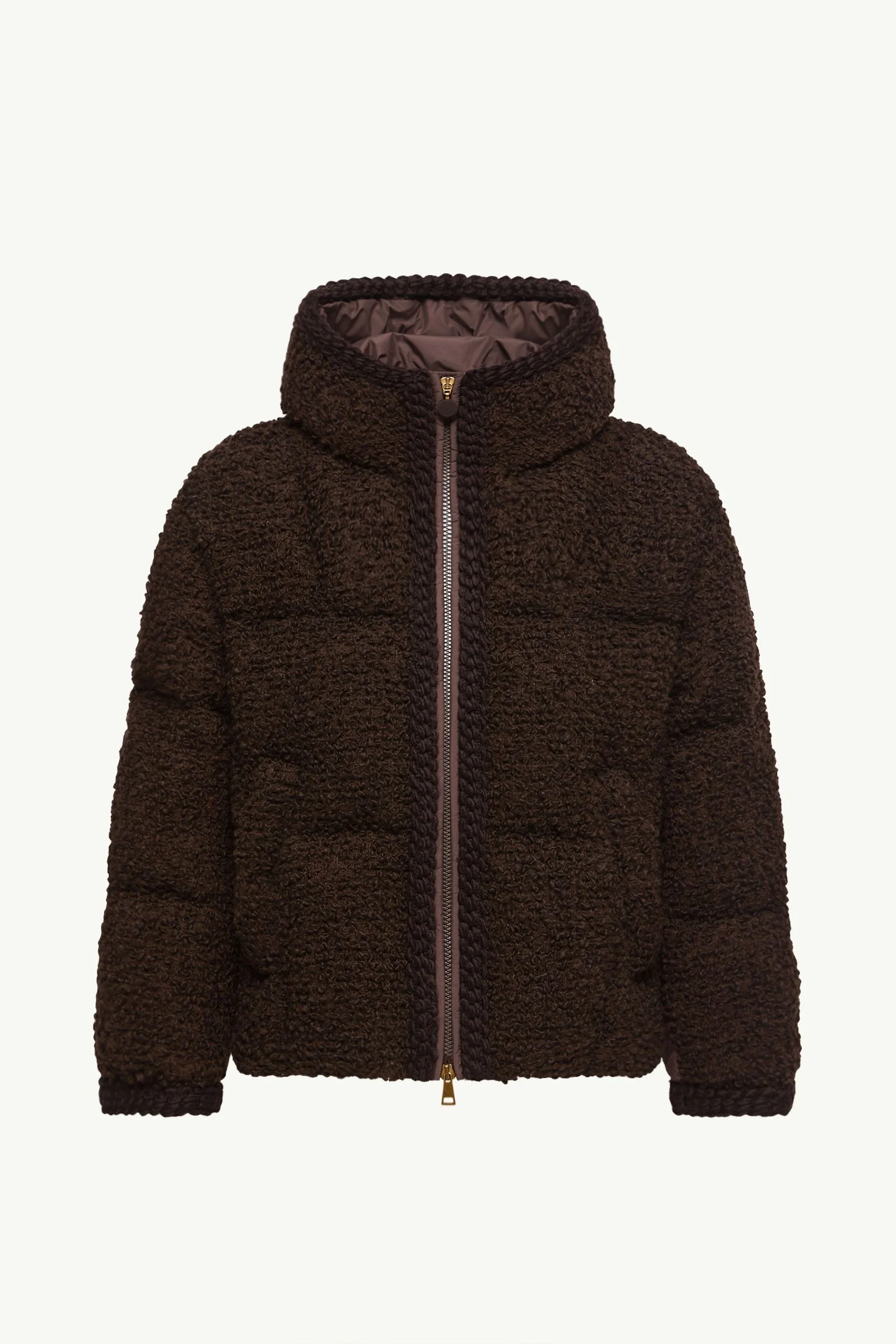 Cristallin Hooded Wool Blend Short Down Jacket - 1