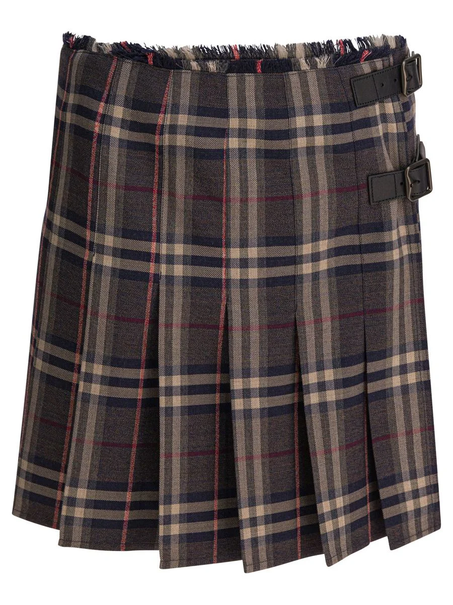 Burberry "Check" Wool Mini Kilt - 1