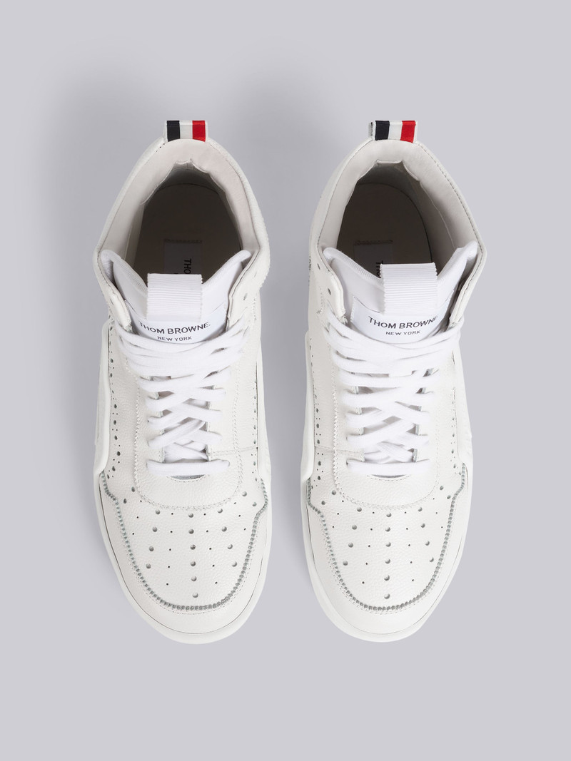 White Pebbled Calfskin Basketball High-top Trainer 4