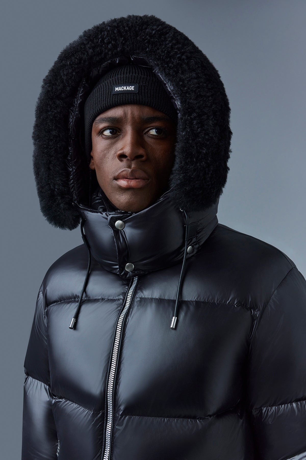KENT-ZSH Down jacket with removable hood and fur trim - 6