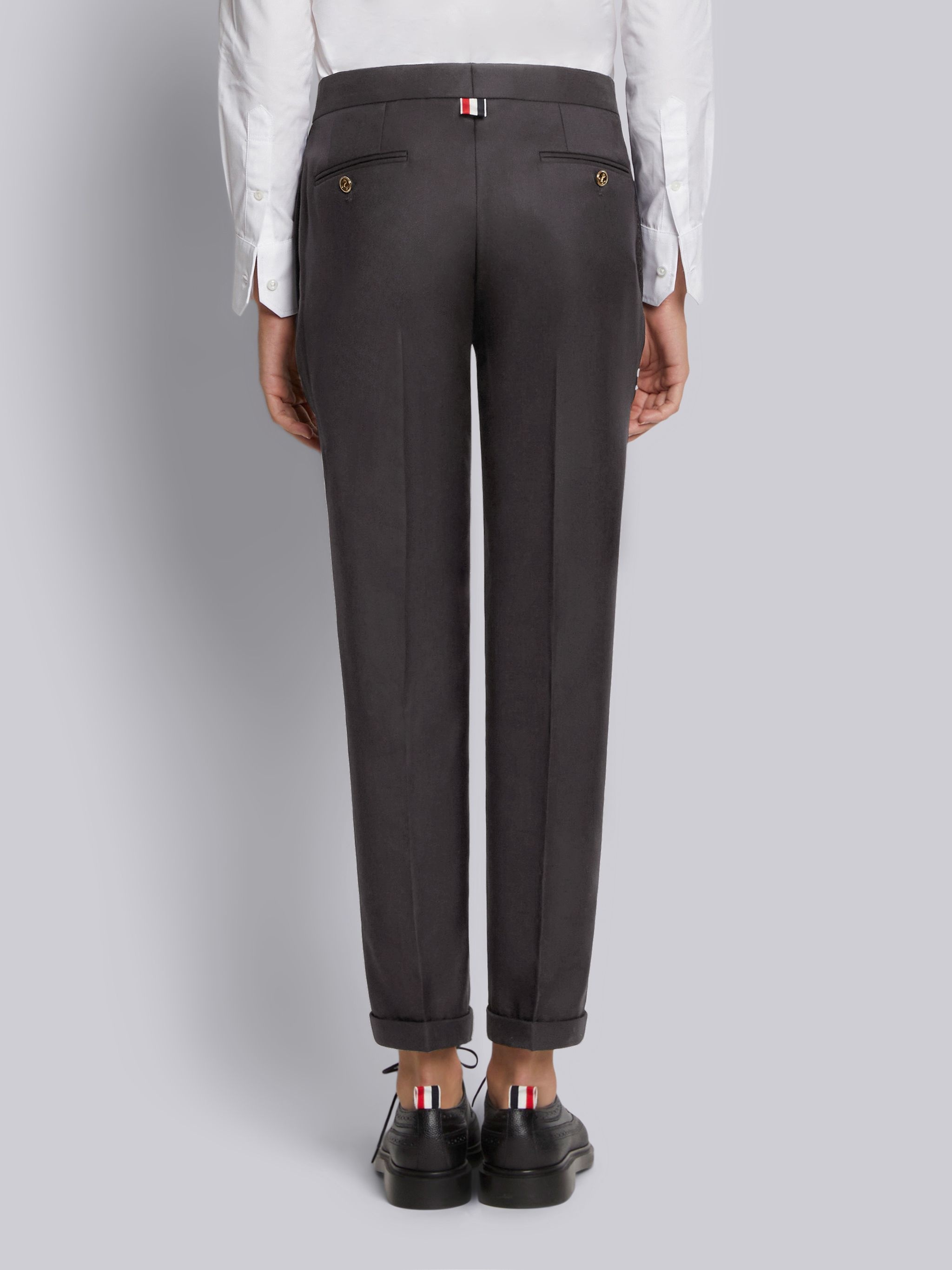 Dark Grey Super 120s Twill Low Rise Skinny Trouser - 3