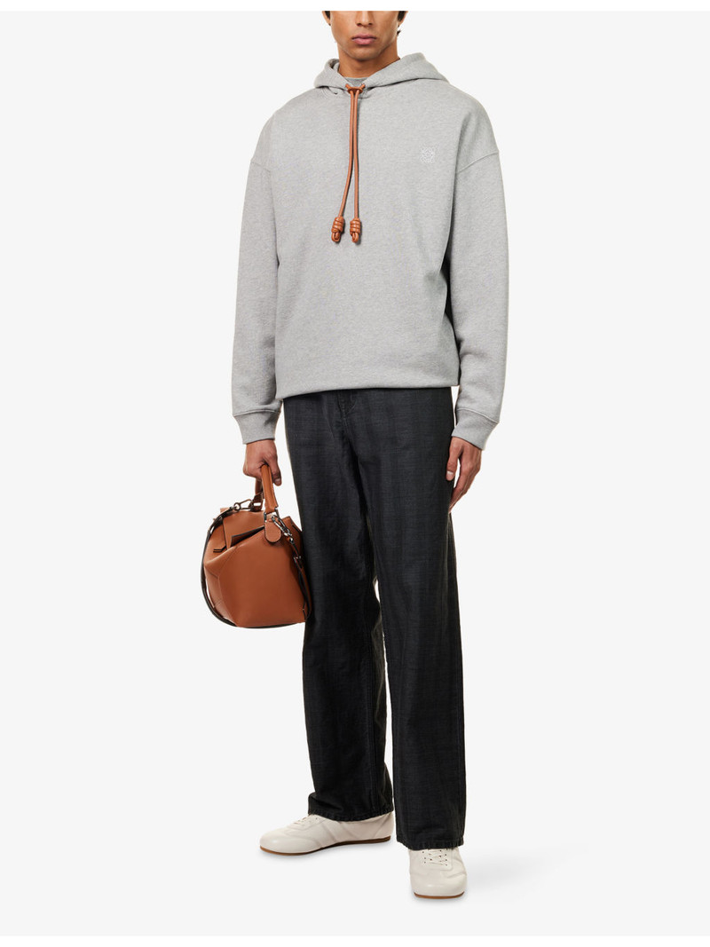 Loewe Leather-Drawstring Relaxed-Fit Cotton-Jersey Hoodie outlook