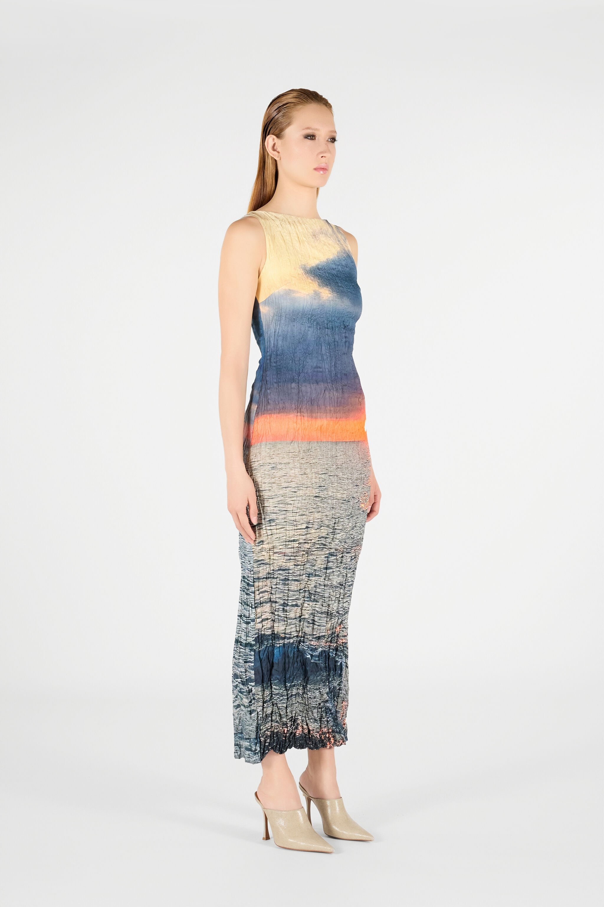 Sunrise Print Long Dress - 3