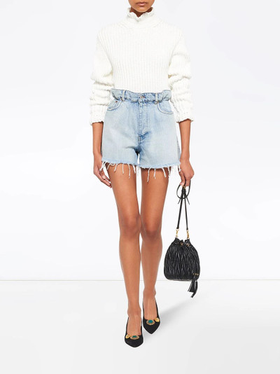 Miu Miu high-waisted denim shorts outlook