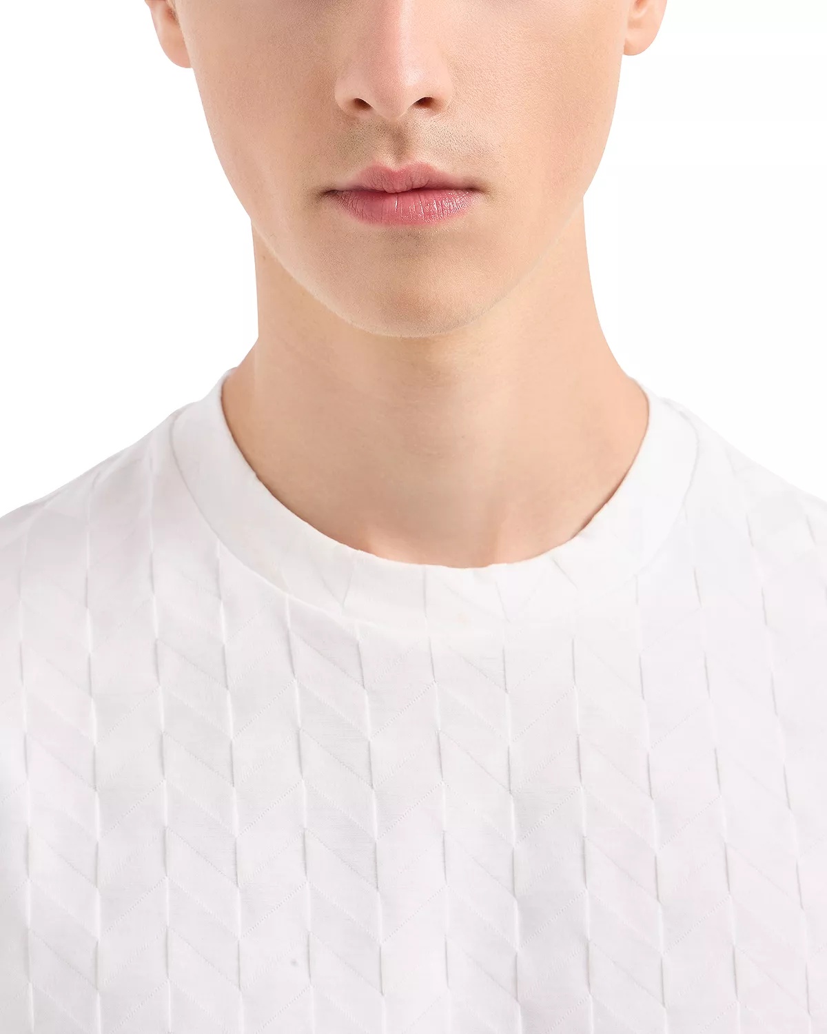 Cotton Jersey Chevron Jacquard Tee - 5