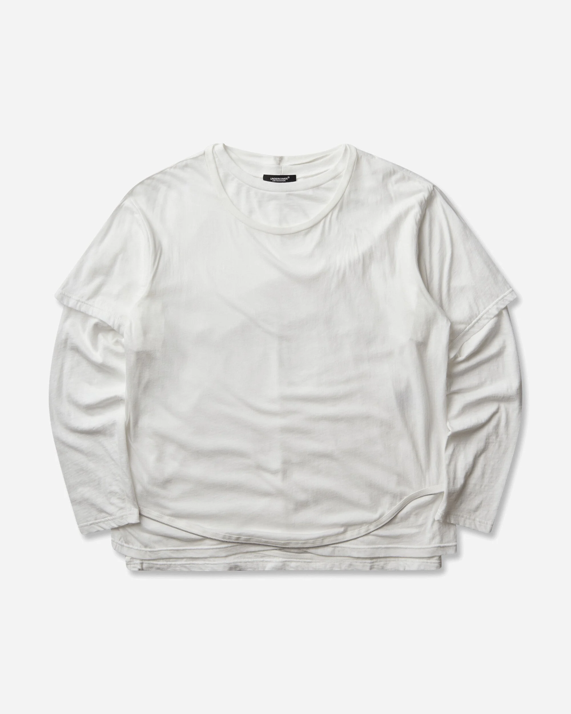 Men's Layered Zipped Longsleeve T-Shirt White - 1
