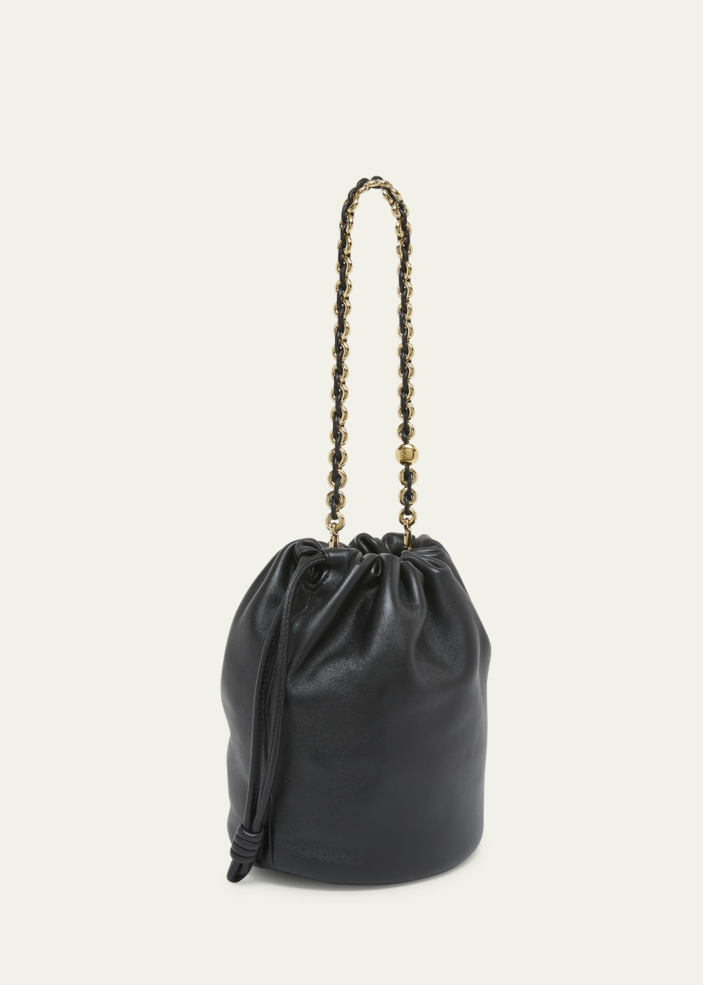x Paula’s Ibiza Flamenco Bucket Bag in Napa Leather with Chain - 3