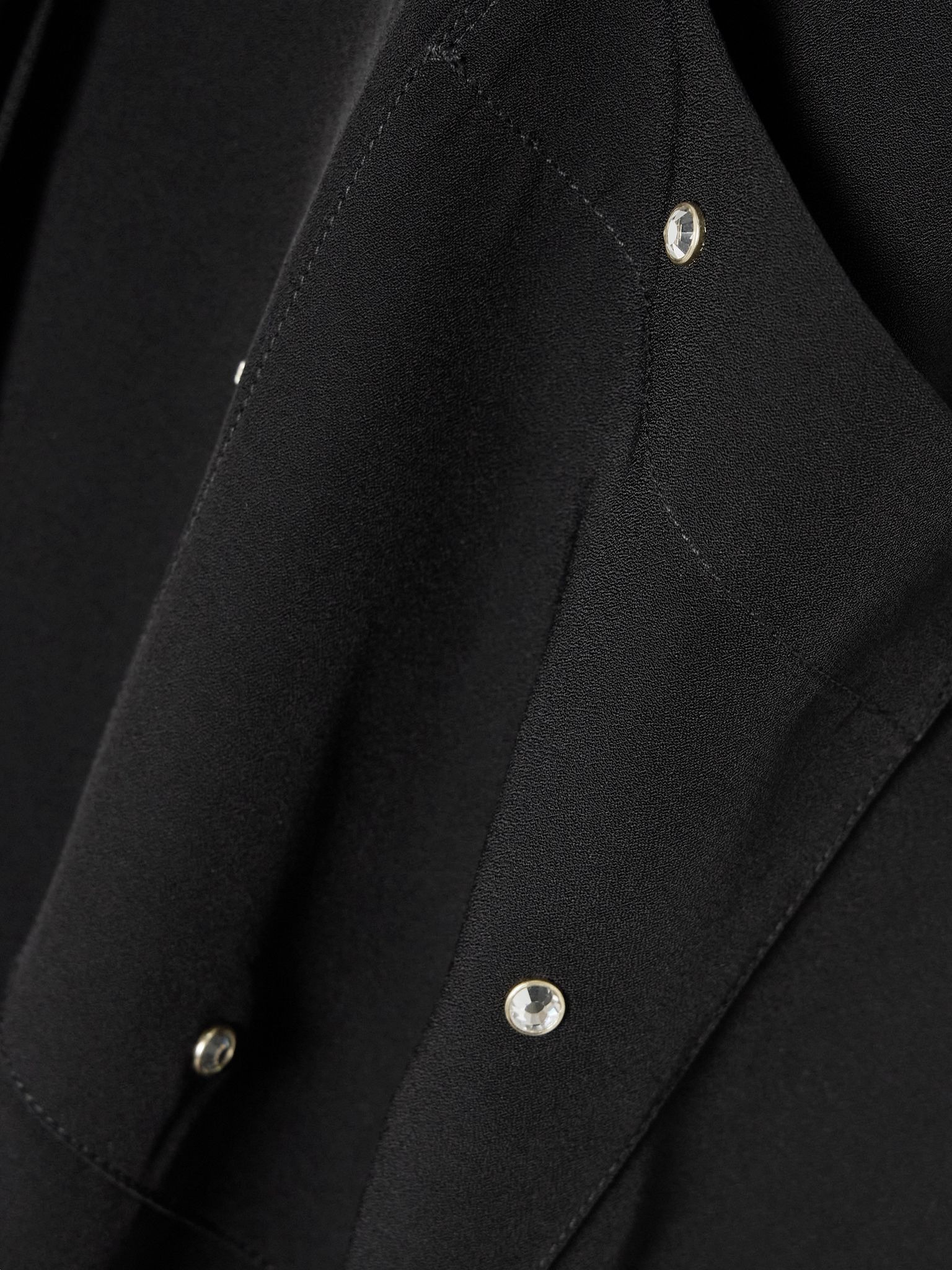 Crystal-embellished crepe shirt Black - 4