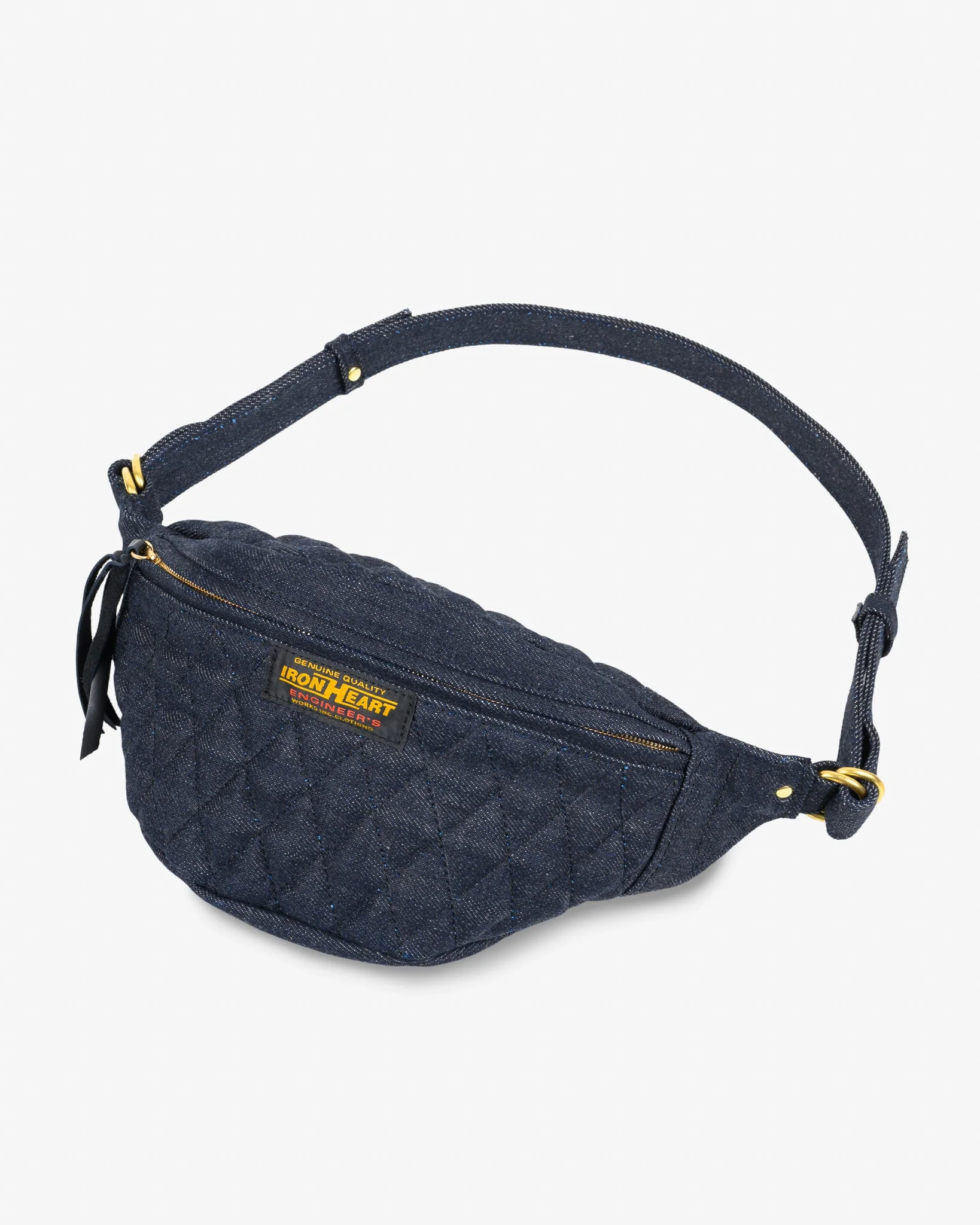 DIAMOND STITCHED 25OZ SELVEDGE DENIM WAIST BAG - INDIGO - 1