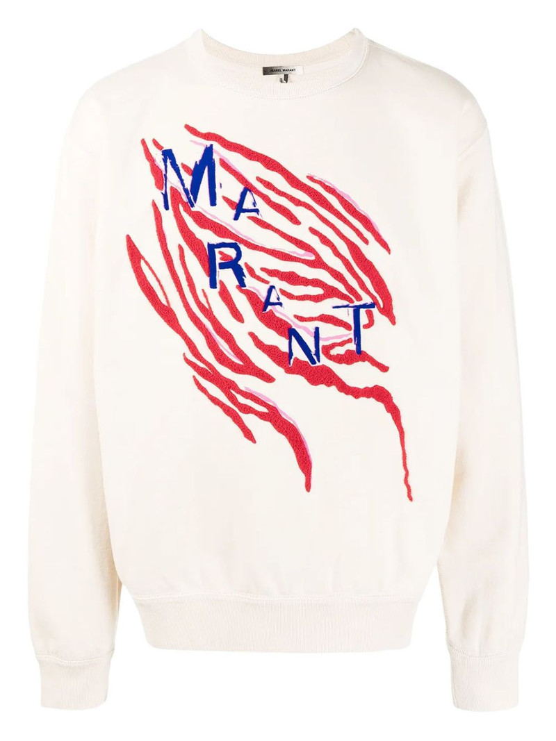 tiger-stripe embroidered sweatshirt 1