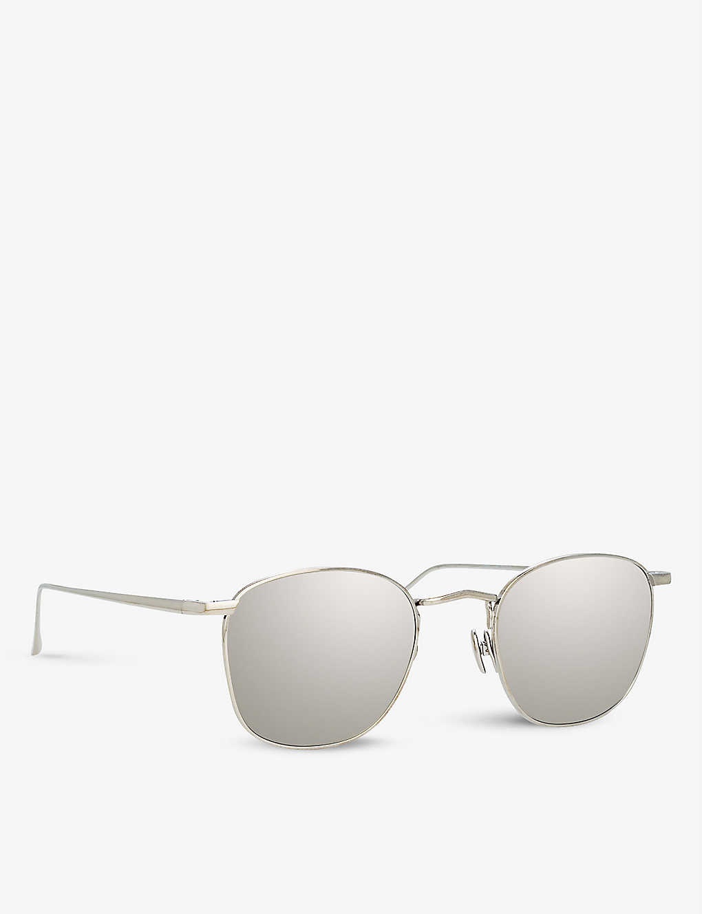 Simon square-frame 22ct white gold-plated titanium sunglasses - 3