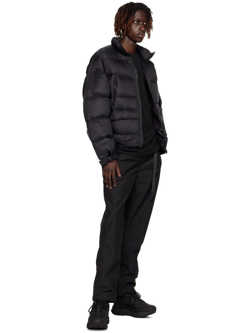 C2H4 Black Quilted Down Jacket REVERSIBLE