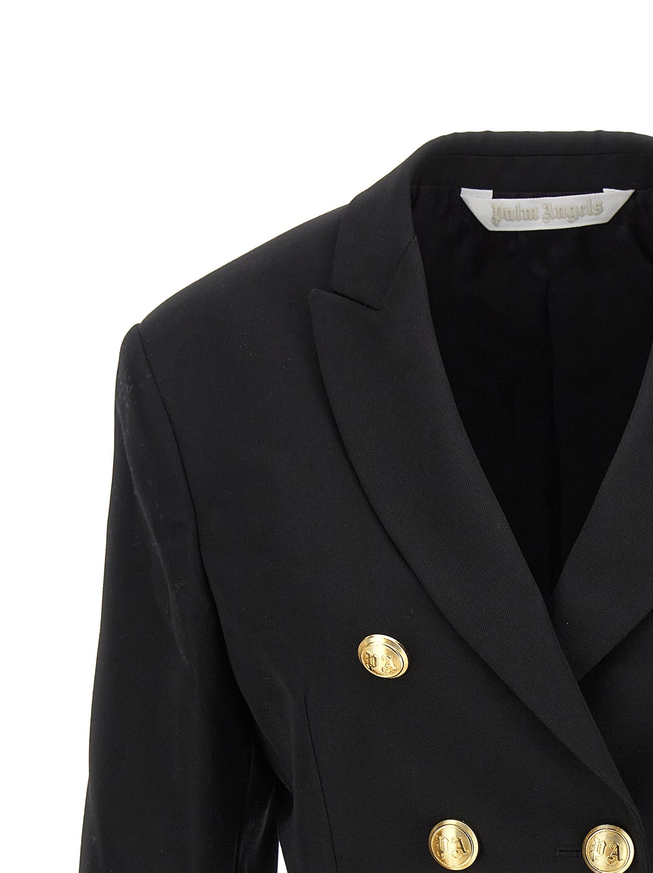 Palm Angels Cropped Blazer Jackets Black | wananluxury