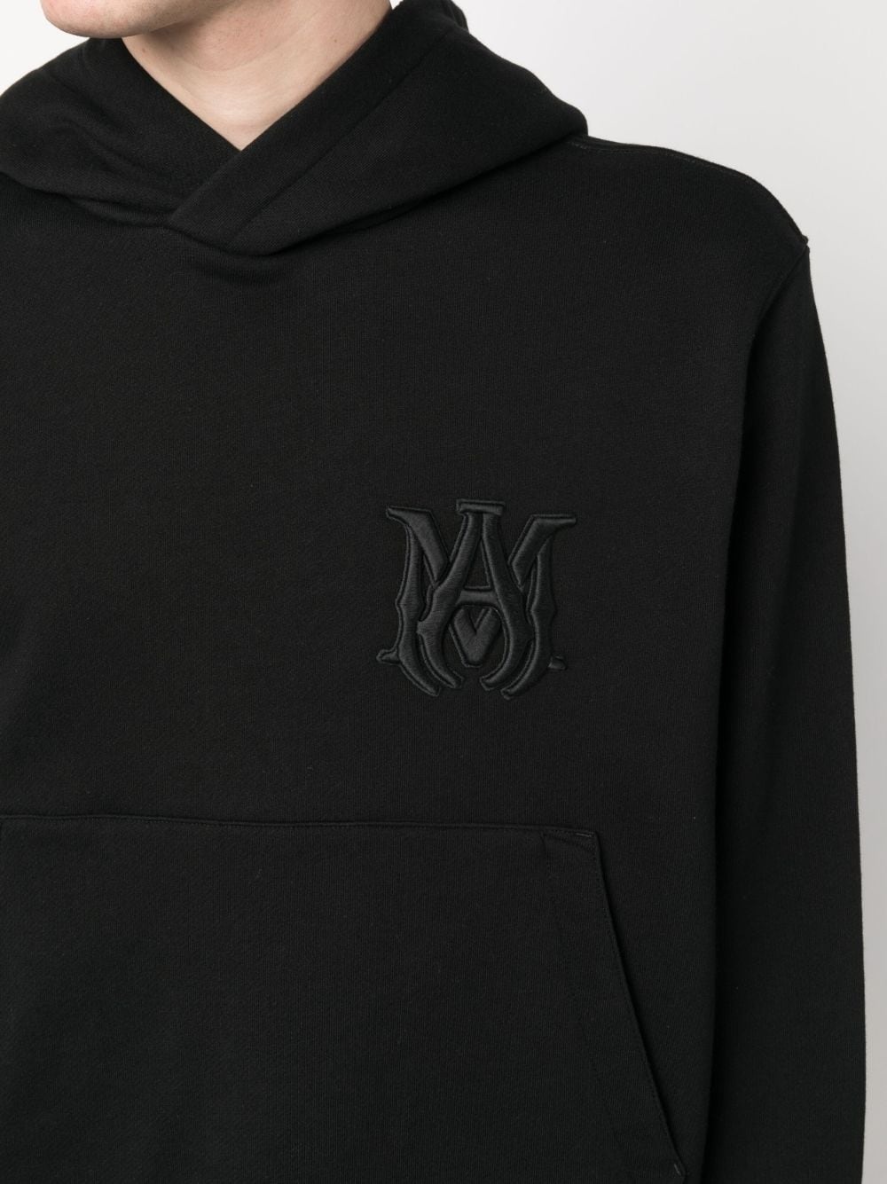 logo-embroidered cotton hoodie - 5