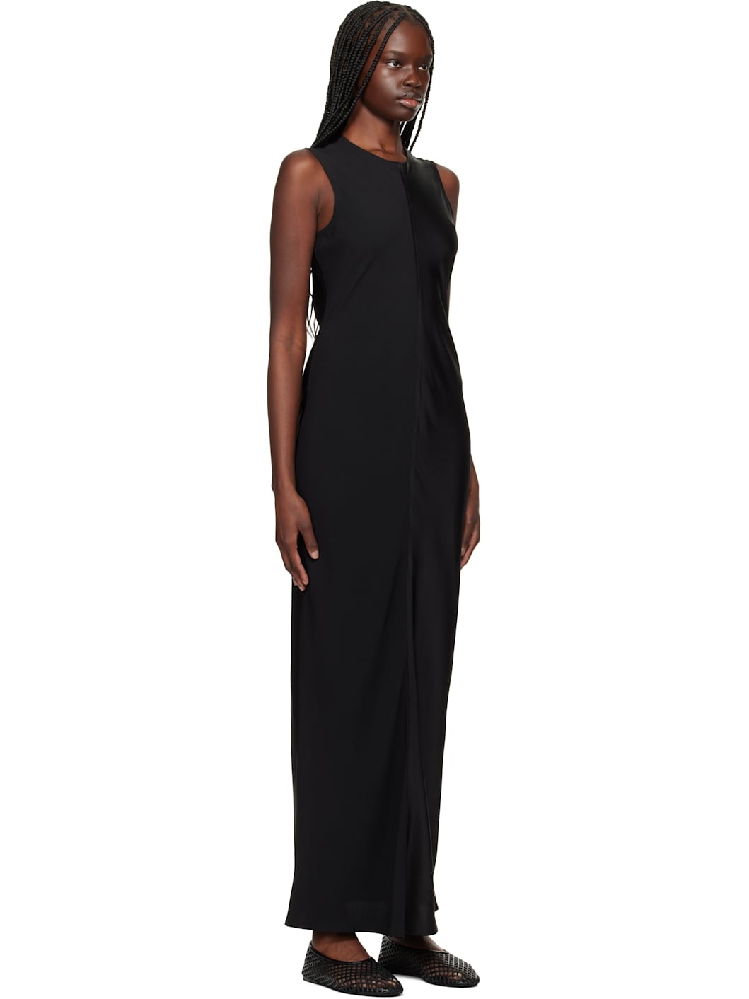 Black Straight Maxi Dress - 2