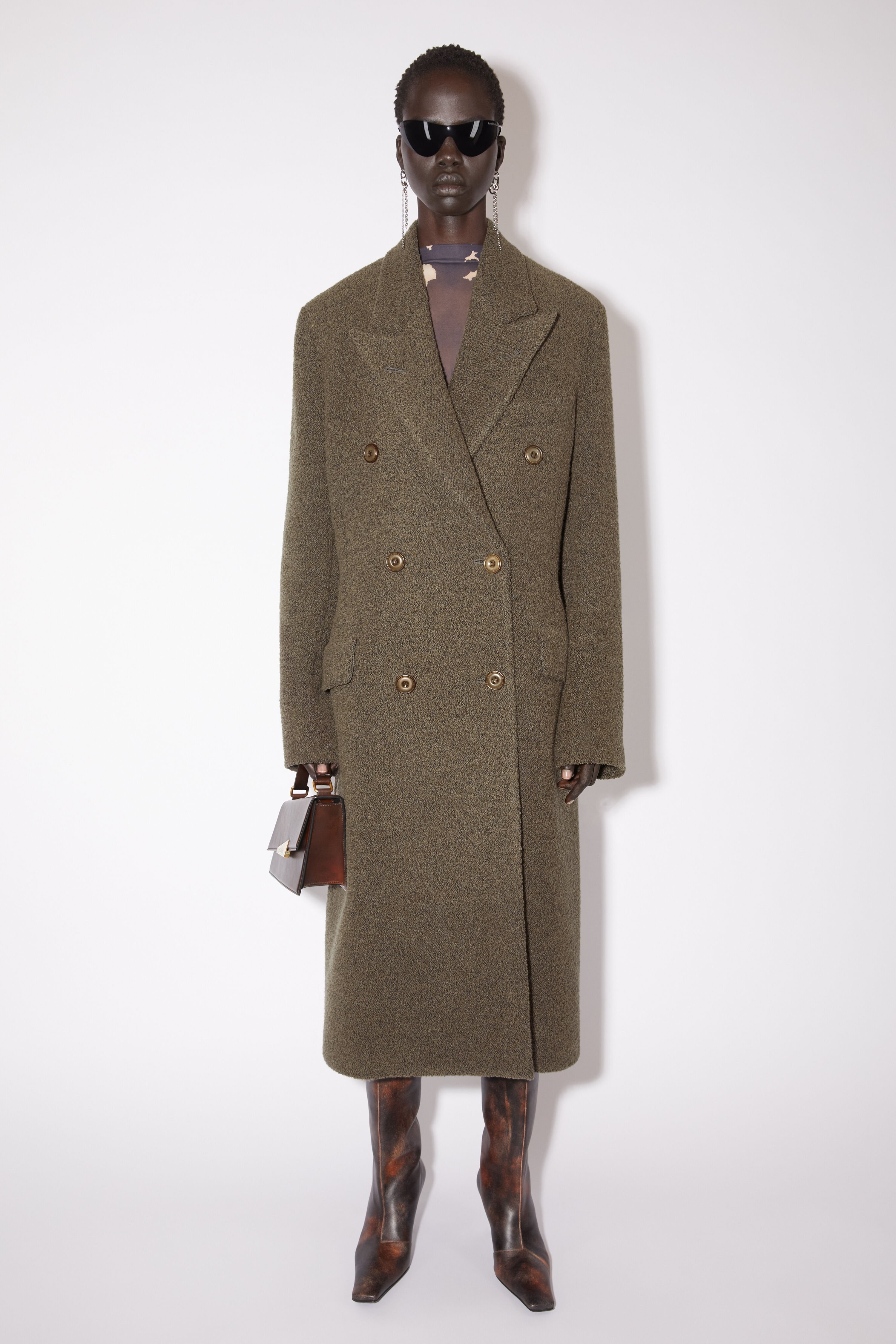 Double-breasted wool coat - Taupe grey - 2