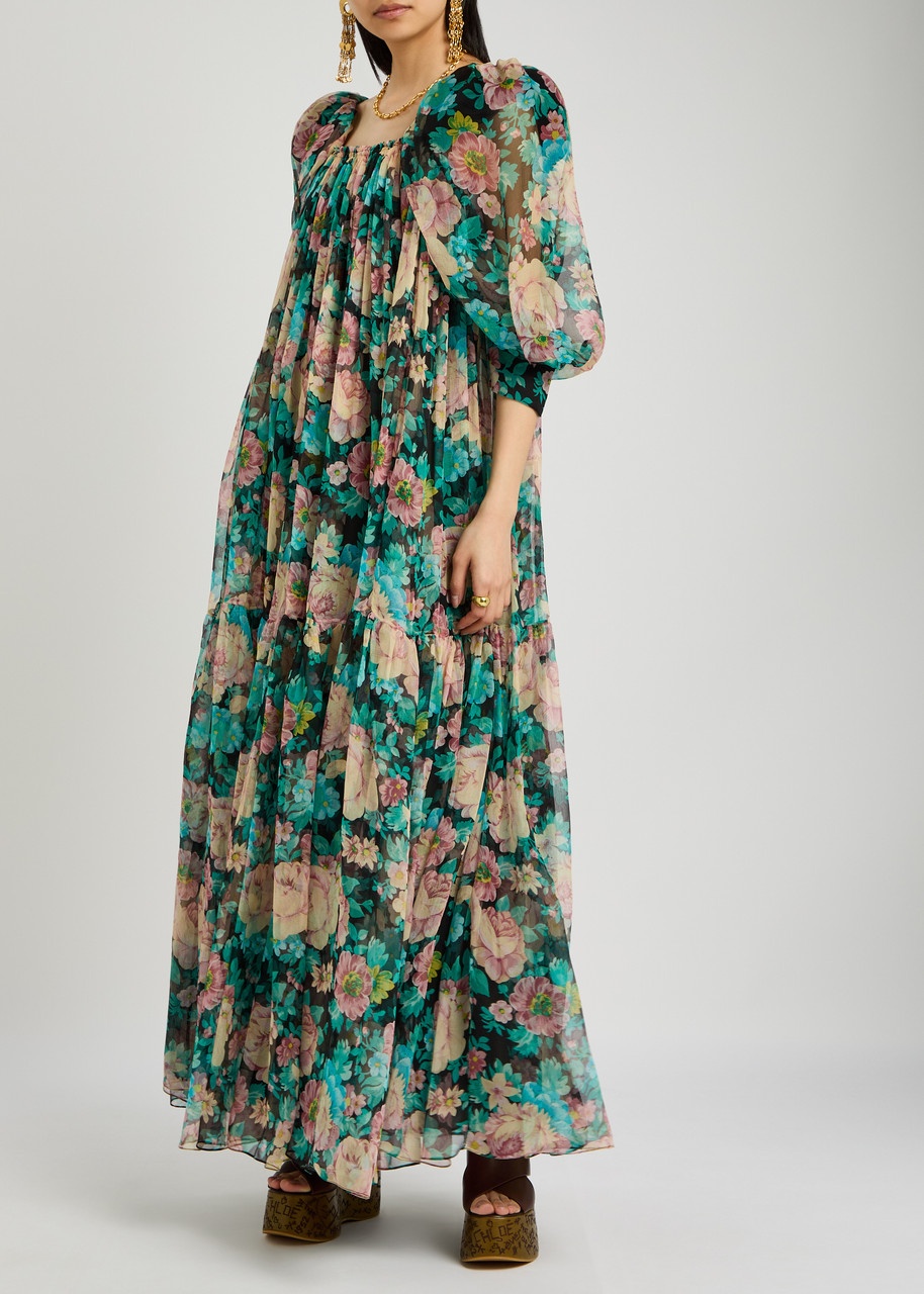 Chloe Floral-printed Silk-georgette Maxi Dress - 2